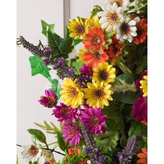 28in Meadow Outdoor Floral Artificial Wreath