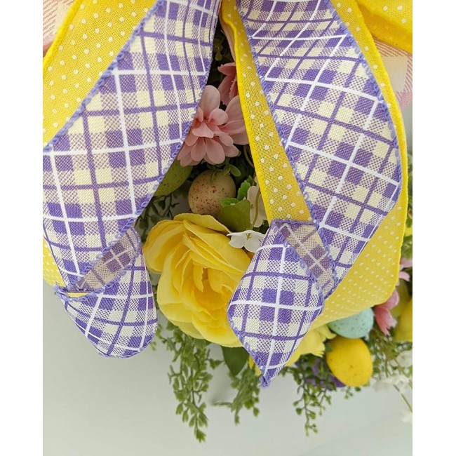 Spring Floral Grapevine Wreath with Easter Eggs