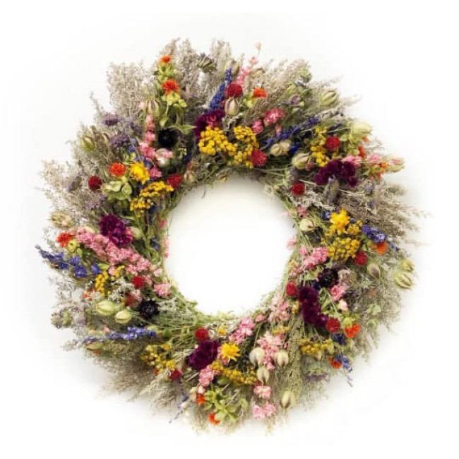 VanCortlandt Farms Natural Dried Flower Meadow Parade Wreath
