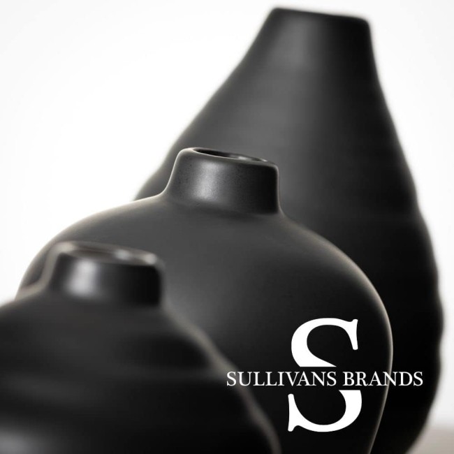 Ceramic Vase Set- 3 Small Matte Black Vases, Modern Home Décor, Modern Farmhouse; Ideal Shelf Décor, Centerpieces, Table Décor, Bookshelf, Mantle, (CM3084)