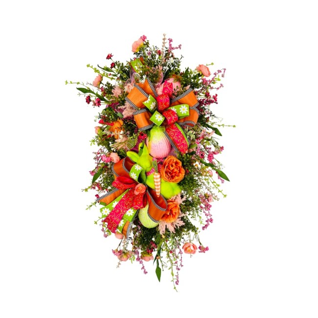 Large Designer Spring Easter Floral Door Swag