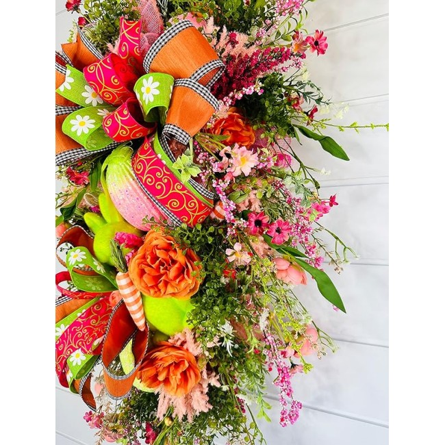 Large Designer Spring Easter Floral Door Swag