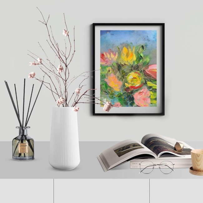 White Ceramic Vase, GUKJOB Flower Vase Ceramic Vase for Flowers, Decorative White Vase for Pampas Grass, Small Vase for Home Living Room Dining Table Farmhouse Office Decor (White)