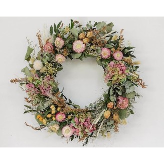 back porch decor, Decorative Spring Wreaths for Front Door 16 In. Dried Flower Summer Wreath Hydrangea Eucalyptus Leaves for Front Door Hanging Wall Window Party Decoration(GREEN) farmhouse