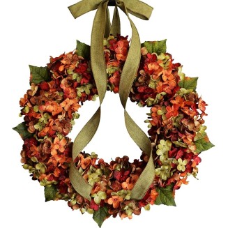 Back Porch Decor, 26 Inches Fall Wreath for Front Door | Fall Outdoor Wreaths | Hydrangea Wreaths for Front Door Window Wall Wedding Farmhouse Festival Decor Farmhouse(16 inches)