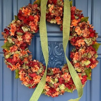 Back Porch Decor, 26 Inches Fall Wreath for Front Door | Fall Outdoor Wreaths | Hydrangea Wreaths for Front Door Window Wall Wedding Farmhouse Festival Decor Farmhouse(16 inches)