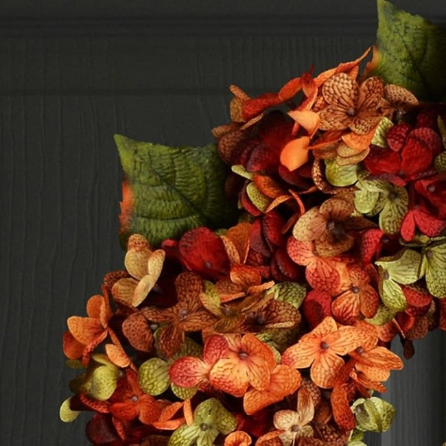 Back Porch Decor, 26 Inches Fall Wreath for Front Door | Fall Outdoor Wreaths | Hydrangea Wreaths for Front Door Window Wall Wedding Farmhouse Festival Decor Farmhouse(16 inches)