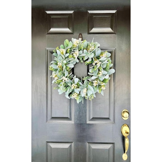 Spring to Summer Beautiful White Flowers Eucalyptus Wreath, Summer Wedding Wreath for Parties, Front Door, Birthday, Wedding, Staircase, Home, Wall, Window, Gift(20 inches)
