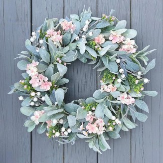 Spring Light Pink Flowers Cherry Blossoms Wreath, Beautiful Wreath for Parties, Front Door, Birthday, Wedding, Staircase, Home, Wall, Window, Gift(20 inches)