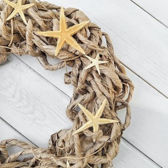 Elegant Starfish Nautical Beach Wreath, Beautiful Beach Wreath for Mantel, Staircase, Home Decor, Wall, Window, Front Door, Gift